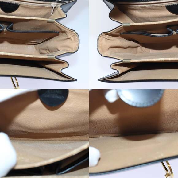 CELINE Circle Hand Bag Leather Black - Picture 12 of 13